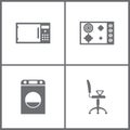 Vector Illustration Set Office Furniture Icons. Elements of Sofa and Chair icon Royalty Free Stock Photo