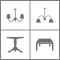 Vector Illustration Set Office Furniture Icons. Elements of Sofa icon Royalty Free Stock Photo