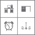 Vector Illustration Set Office Furniture Icons. Elements of Sofa icon Royalty Free Stock Photo