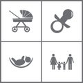 Vector Illustration Set Office Relationship Icons. Elements of Cuple and Family icon