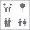 Vector Illustration Set Office Relationship Icons. Elements of girl,boy and Family icon Royalty Free Stock Photo