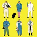 Vector illustration set of people of different professions Royalty Free Stock Photo