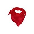 Vector illustration set of red neckerchiefs in cartoon style. Silk shawl for girls fashion wardrobe Royalty Free Stock Photo