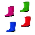 Vector illustration of a set of rubber boots Royalty Free Stock Photo