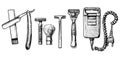 Vector illustration set of shaving accessories