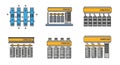 Data Center Power and Cooling Infrastructure Line Icons Set Royalty Free Stock Photo