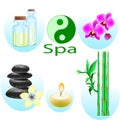 Vector illustration of a set of spa icons isolated Royalty Free Stock Photo
