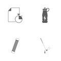 Vector illustration set sport icons. Elements golf, shoulder expander, energy drink and sheet and stopwatch icon