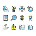 Vector illustration. a set of 12 studies filled education with science icons