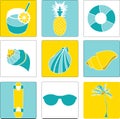 Vector illustration set of summer lovely things