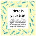 Vector illustration with set of syringes, decorated in form of frame. There is empty space for text. Royalty Free Stock Photo