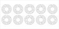 Vector illustration of a set of ten circular mazes Royalty Free Stock Photo