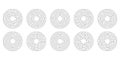 Vector illustration of a set of ten circular mazes for kids Royalty Free Stock Photo