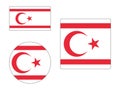 Set of Flags of Turkish Republic of Cyprus