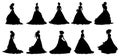 Vector illustration set of various beautiful model girls in dress.Lady girls