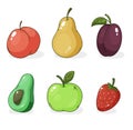 Set of vector fruits for your design