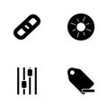 Vector illustration set web icons. Elements minus tag, voice settings, sun in round and attach sign icon Royalty Free Stock Photo