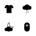 Vector illustration set web icons. Elements mouse, crescent behind the cloud, snow cloud and T-shirt icon