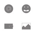 Vector illustration set web icons. Elements Painting hills, Wallet, Sad faceand Emailicon