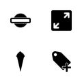 Vector illustration set web icons. Elements plus tag, ice cream, open sign and prohibition sign icon Royalty Free Stock Photo