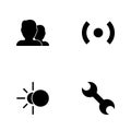 Vector illustration set web icons. Elements settings, eclipse, signal sign and contacts icon Royalty Free Stock Photo