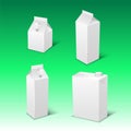 Set of white blank realistic dairy packaging including plastic bottles and carton packets isolated vector illustration