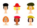 Vector illustration of a set of women's hats