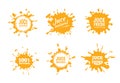 Vector illustration set of Yellow juice or honey labels.