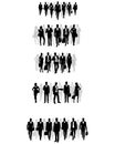 Groups of businessmen silhouettes