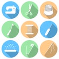 Vector illustration of sewing icon set