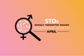 Sexually Transmitted diseases or infection Awareness Month observed in April Royalty Free Stock Photo