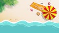 Vector illustration. girl in bikini sunbathing on the beach Royalty Free Stock Photo