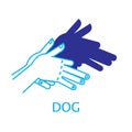 Vector Illustration of Shadow Hand Puppet Dog. Royalty Free Stock Photo