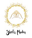 Vector illustration of shakti mudra. The mudra of the Force. Royalty Free Stock Photo