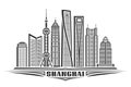 Vector illustration of Shanghai Royalty Free Stock Photo