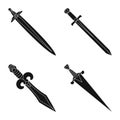 Vector design of sharp and blade logo. Collection of sharp and dagger vector icon for stock. Royalty Free Stock Photo