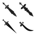 Vector illustration of sharp and blade logo. Set of sharp and dagger vector icon for stock. Royalty Free Stock Photo