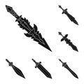 Vector design of sharp and blade sign. Collection of sharp and dagger vector icon for stock. Royalty Free Stock Photo