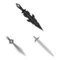 Vector illustration of sharp and blade sign. Collection of sharp and dagger stock vector illustration. Royalty Free Stock Photo