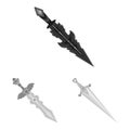 Vector illustration of sharp and blade sign. Collection of sharp and dagger stock symbol for web. Royalty Free Stock Photo