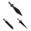 Vector design of sharp and blade symbol. Set of sharp and dagger stock vector illustration. Royalty Free Stock Photo