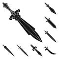 Vector design of sharp and blade icon. Set of sharp and dagger stock vector illustration. Royalty Free Stock Photo