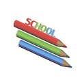 Vector illustration sharpened detailed school pencils isolated on white background