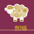 Vector illustration of sheep, symbol of 2015 on the Chinese calendar Royalty Free Stock Photo