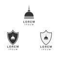 Vector illustration of shield and dome company logo set