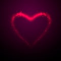 Vector illustration of shine glow pink heart silhouette Royalty Free Stock Photo