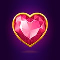 Vector illustration with a shiny ruby heart Royalty Free Stock Photo