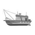 Vector illustration of ship and sailboat icon. Collection of ship and cargo stock vector illustration. Royalty Free Stock Photo