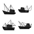 Vector illustration of shipping and yacht sign. Collection of shipping and fishing stock symbol for web.