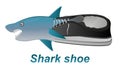 Vector illustration of shoe with shark